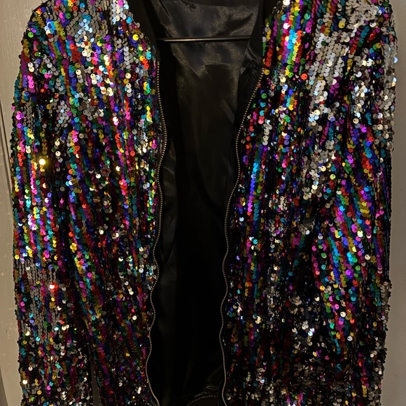 Sequin Embellished Multicolor Jacket - Picture 5 of 5